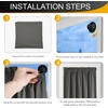 image:imageNICETOWN Black Blackout Pleated PET Shades for Dorm Windows 2 Panels 36 Wx 72 H Cordless SelfAdhesive Blinds No Drill Sticky 100 Light Blocking Temporary Curtains for Renters and StudentsGrey