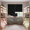 image:imageNICETOWN Black Blackout Pleated PET Shades for Dorm Windows 2 Panels 36 Wx 72 H Cordless SelfAdhesive Blinds No Drill Sticky 100 Light Blocking Temporary Curtains for Renters and StudentsBlack