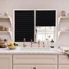 image:imageNICETOWN Black Blackout Pleated PET Shades for Dorm Windows 2 Panels 36 Wx 72 H Cordless SelfAdhesive Blinds No Drill Sticky 100 Light Blocking Temporary Curtains for Renters and StudentsBlack