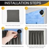 image:imageNICETOWN Black Blackout Pleated PET Shades for Dorm Windows 2 Panels 36 Wx 72 H Cordless SelfAdhesive Blinds No Drill Sticky 100 Light Blocking Temporary Curtains for Renters and StudentsGrey