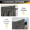 image:imageNICETOWN Black Blackout Pleated PET Shades for Dorm Windows 2 Panels 36 Wx 72 H Cordless SelfAdhesive Blinds No Drill Sticky 100 Light Blocking Temporary Curtains for Renters and StudentsGrey