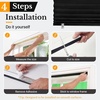 image:imageNICETOWN Black Blackout Pleated PET Shades for Dorm Windows 2 Panels 36 Wx 72 H Cordless SelfAdhesive Blinds No Drill Sticky 100 Light Blocking Temporary Curtains for Renters and StudentsBlack