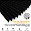 image:imageNICETOWN Black Blackout Pleated PET Shades for Dorm Windows 2 Panels 36 Wx 72 H Cordless SelfAdhesive Blinds No Drill Sticky 100 Light Blocking Temporary Curtains for Renters and StudentsBlack
