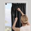 image:imageNICETOWN Black Blackout Pleated PET Shades for Dorm Windows 2 Panels 36 Wx 72 H Cordless SelfAdhesive Blinds No Drill Sticky 100 Light Blocking Temporary Curtains for Renters and StudentsBlack