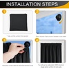 image:imageNICETOWN Black Blackout Pleated PET Shades for Dorm Windows 2 Panels 36 Wx 72 H Cordless SelfAdhesive Blinds No Drill Sticky 100 Light Blocking Temporary Curtains for Renters and StudentsBlack