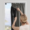 image:imageNICETOWN Black Blackout Pleated PET Shades for Dorm Windows 2 Panels 36 Wx 72 H Cordless SelfAdhesive Blinds No Drill Sticky 100 Light Blocking Temporary Curtains for Renters and StudentsGrey
