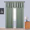 image:imageNICETOWN Blackout Kitchen Valances for Windo 18 Inch Length Rod Pocket  Black Floral Scalloped Decor for Living Room Bathroom Gold Foil Flower Shadow Printed Drapes W42 x L18 1 PanelSage Green