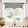 image:imageNICETOWN Blackout Kitchen Valances for Windo 18 Inch Length Rod Pocket  Black Floral Scalloped Decor for Living Room Bathroom Gold Foil Flower Shadow Printed Drapes W42 x L18 1 PanelSilver Grey