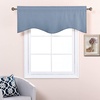 image:imageNICETOWN Blackout Kitchen Valances for Windo 18 Inch Length Rod Pocket  Black Floral Scalloped Decor for Living Room Bathroom Gold Foil Flower Shadow Printed Drapes W42 x L18 1 PanelStone Blue