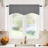 image:imageNICETOWN Blackout Kitchen Valances for Windo 18 Inch Length Rod Pocket  Black Floral Scalloped Decor for Living Room Bathroom Gold Foil Flower Shadow Printed Drapes W42 x L18 1 PanelGrey