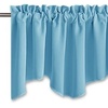 image:imageNICETOWN Blackout Kitchen Valances for Windo 18 Inch Length Rod Pocket  Black Floral Scalloped Decor for Living Room Bathroom Gold Foil Flower Shadow Printed Drapes W42 x L18 1 PanelTeal Blue