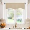 image:imageNICETOWN Blackout Kitchen Valances for Windo 18 Inch Length Rod Pocket  Black Floral Scalloped Decor for Living Room Bathroom Gold Foil Flower Shadow Printed Drapes W42 x L18 1 PanelBiscotti Beige