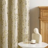 image:imageNICETOWN Blackout Kitchen Valances for Windo 18 Inch Length Rod Pocket  Black Floral Scalloped Decor for Living Room Bathroom Gold Foil Flower Shadow Printed Drapes W42 x L18 1 PanelFloral Print Light Beige