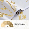 image:imageNICETOWN Blackout Kitchen Valances for Windo 18 Inch Length Rod Pocket  Black Floral Scalloped Decor for Living Room Bathroom Gold Foil Flower Shadow Printed Drapes W42 x L18 1 PanelFloral Print White