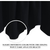 image:imageNICETOWN Blackout Kitchen Valances for Windo 18 Inch Length Rod Pocket  Black Floral Scalloped Decor for Living Room Bathroom Gold Foil Flower Shadow Printed Drapes W42 x L18 1 PanelBlack