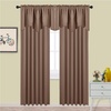 image:imageNICETOWN Blackout Kitchen Valances for Windo 18 Inch Length Rod Pocket  Black Floral Scalloped Decor for Living Room Bathroom Gold Foil Flower Shadow Printed Drapes W42 x L18 1 PanelCappuccino