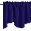 image:imageNICETOWN Blackout Kitchen Valances for Windo 18 Inch Length Rod Pocket  Black Floral Scalloped Decor for Living Room Bathroom Gold Foil Flower Shadow Printed Drapes W42 x L18 1 PanelNavy Blue