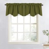 image:imageNICETOWN Blackout Kitchen Valances for Windo 18 Inch Length Rod Pocket  Black Floral Scalloped Decor for Living Room Bathroom Gold Foil Flower Shadow Printed Drapes W42 x L18 1 PanelOlive Green