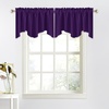 image:imageNICETOWN Blackout Kitchen Valances for Windo 18 Inch Length Rod Pocket  Black Floral Scalloped Decor for Living Room Bathroom Gold Foil Flower Shadow Printed Drapes W42 x L18 1 PanelRoyal Purple