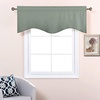 image:imageNICETOWN Blackout Kitchen Valances for Windo 18 Inch Length Rod Pocket  Black Floral Scalloped Decor for Living Room Bathroom Gold Foil Flower Shadow Printed Drapes W42 x L18 1 PanelSage Green