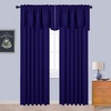 image:imageNICETOWN Blackout Kitchen Valances for Windo 18 Inch Length Rod Pocket  Black Floral Scalloped Decor for Living Room Bathroom Gold Foil Flower Shadow Printed Drapes W42 x L18 1 PanelNavy Blue