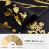 image:imageNICETOWN Blackout Kitchen Valances for Windo 18 Inch Length Rod Pocket  Black Floral Scalloped Decor for Living Room Bathroom Gold Foil Flower Shadow Printed Drapes W42 x L18 1 PanelFloral Print Black