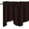 image:imageNICETOWN Blackout Kitchen Valances for Windo 18 Inch Length Rod Pocket  Black Floral Scalloped Decor for Living Room Bathroom Gold Foil Flower Shadow Printed Drapes W42 x L18 1 PanelToffee Brown