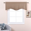 image:imageNICETOWN Blackout Kitchen Valances for Windo 18 Inch Length Rod Pocket  Black Floral Scalloped Decor for Living Room Bathroom Gold Foil Flower Shadow Printed Drapes W42 x L18 1 PanelCappuccino