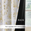 image:imageNICETOWN Blackout Kitchen Valances for Windo 18 Inch Length Rod Pocket  Black Floral Scalloped Decor for Living Room Bathroom Gold Foil Flower Shadow Printed Drapes W42 x L18 1 PanelFloral Print White