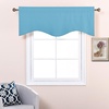 image:imageNICETOWN Blackout Kitchen Valances for Windo 18 Inch Length Rod Pocket  Black Floral Scalloped Decor for Living Room Bathroom Gold Foil Flower Shadow Printed Drapes W42 x L18 1 PanelTeal Blue