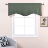 image:imageNICETOWN Blackout Kitchen Valances for Windo 18 Inch Length Rod Pocket  Black Floral Scalloped Decor for Living Room Bathroom Gold Foil Flower Shadow Printed Drapes W42 x L18 1 PanelDark Mallard