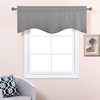 image:imageNICETOWN Blackout Kitchen Valances for Windo 18 Inch Length Rod Pocket  Black Floral Scalloped Decor for Living Room Bathroom Gold Foil Flower Shadow Printed Drapes W42 x L18 1 PanelSilver Grey
