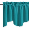 image:imageNICETOWN Blackout Kitchen Valances for Windo 18 Inch Length Rod Pocket  Black Floral Scalloped Decor for Living Room Bathroom Gold Foil Flower Shadow Printed Drapes W42 x L18 1 PanelPeacock Teal
