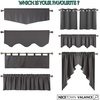 image:imageNICETOWN Blackout Kitchen Valances for Windo 18 Inch Length Rod Pocket  Black Floral Scalloped Decor for Living Room Bathroom Gold Foil Flower Shadow Printed Drapes W42 x L18 1 PanelNavy Blue
