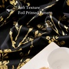 image:imageNICETOWN Blackout Kitchen Valances for Windo 18 Inch Length Rod Pocket  Black Floral Scalloped Decor for Living Room Bathroom Gold Foil Flower Shadow Printed Drapes W42 x L18 1 PanelFloral Print Black
