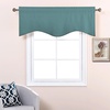image:imageNICETOWN Blackout Kitchen Valances for Windo 18 Inch Length Rod Pocket  Black Floral Scalloped Decor for Living Room Bathroom Gold Foil Flower Shadow Printed Drapes W42 x L18 1 PanelGreyish Blue