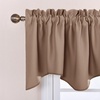 image:imageNICETOWN Blackout Kitchen Valances for Windo 18 Inch Length Rod Pocket  Black Floral Scalloped Decor for Living Room Bathroom Gold Foil Flower Shadow Printed Drapes W42 x L18 1 PanelCappuccino
