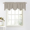 image:imageNICETOWN Blackout Kitchen Valances for Windo 18 Inch Length Rod Pocket  Black Floral Scalloped Decor for Living Room Bathroom Gold Foil Flower Shadow Printed Drapes W42 x L18 1 PanelNatural