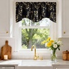 image:imageNICETOWN Blackout Kitchen Valances for Windo 18 Inch Length Rod Pocket  Black Floral Scalloped Decor for Living Room Bathroom Gold Foil Flower Shadow Printed Drapes W42 x L18 1 PanelFloral Print Black
