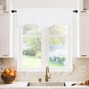 image:imageNICETOWN Blackout Kitchen Valances for Windo 18 Inch Length Rod Pocket  Black Floral Scalloped Decor for Living Room Bathroom Gold Foil Flower Shadow Printed Drapes W42 x L18 1 PanelPure White