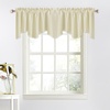 image:imageNICETOWN Blackout Kitchen Valances for Windo 18 Inch Length Rod Pocket  Black Floral Scalloped Decor for Living Room Bathroom Gold Foil Flower Shadow Printed Drapes W42 x L18 1 PanelLight Beige