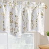 image:imageNICETOWN Blackout Kitchen Valances for Windo 18 Inch Length Rod Pocket  Black Floral Scalloped Decor for Living Room Bathroom Gold Foil Flower Shadow Printed Drapes W42 x L18 1 PanelFloral Print White