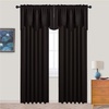 image:imageNICETOWN Blackout Kitchen Valances for Windo 18 Inch Length Rod Pocket  Black Floral Scalloped Decor for Living Room Bathroom Gold Foil Flower Shadow Printed Drapes W42 x L18 1 PanelToffee Brown
