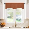 image:imageNICETOWN Blackout Kitchen Valances for Windo 18 Inch Length Rod Pocket  Black Floral Scalloped Decor for Living Room Bathroom Gold Foil Flower Shadow Printed Drapes W42 x L18 1 PanelBurnt Orange