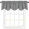 image:imageNICETOWN Blackout Kitchen Valances for Windo 18 Inch Length Rod Pocket  Black Floral Scalloped Decor for Living Room Bathroom Gold Foil Flower Shadow Printed Drapes W42 x L18 1 PanelSilver Grey