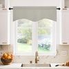 image:imageNICETOWN Blackout Kitchen Valances for Windo 18 Inch Length Rod Pocket  Black Floral Scalloped Decor for Living Room Bathroom Gold Foil Flower Shadow Printed Drapes W42 x L18 1 PanelNatural