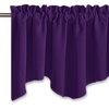 image:imageNICETOWN Blackout Kitchen Valances for Windo 18 Inch Length Rod Pocket  Black Floral Scalloped Decor for Living Room Bathroom Gold Foil Flower Shadow Printed Drapes W42 x L18 1 PanelRoyal Purple