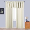 image:imageNICETOWN Blackout Kitchen Valances for Windo 18 Inch Length Rod Pocket  Black Floral Scalloped Decor for Living Room Bathroom Gold Foil Flower Shadow Printed Drapes W42 x L18 1 PanelLight Beige