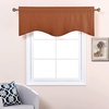 image:imageNICETOWN Blackout Kitchen Valances for Windo 18 Inch Length Rod Pocket  Black Floral Scalloped Decor for Living Room Bathroom Gold Foil Flower Shadow Printed Drapes W42 x L18 1 PanelBurnt Orange