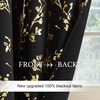 image:imageNICETOWN Blackout Kitchen Valances for Windo 18 Inch Length Rod Pocket  Black Floral Scalloped Decor for Living Room Bathroom Gold Foil Flower Shadow Printed Drapes W42 x L18 1 PanelFloral Print Black